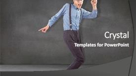  Presentation with vinyl - Theme enhanced with eccentric - geeky hipster dancing to vinyl background and a dark gray colored foreground
