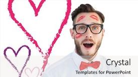  Presentation with valentines - Beautiful presentation featuring eccentric - geeky hipster with kisses backdrop and a lemonade colored foreground