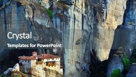  Presentation with middle century - Cool new PPT theme with ecclesiastes - holy monastery of rousanou st backdrop and a ocean colored foreground