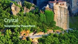  Presentation with middle century - Beautiful PPT layouts featuring ecclesiastes - holy monastery of rousanou st backdrop and a tawny brown colored foreground