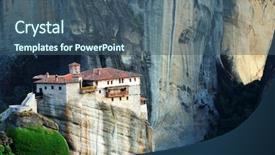  Presentation with middle century - PPT theme enhanced with ecclesiastes - holy monastery of rousanou st background and a ocean colored foreground