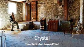  Presentation with holy - Presentation theme featuring ecclesiastes - interior of the monastery background and a seafoam green colored foreground