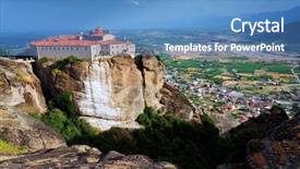  Presentation with crisis in greece - Audience pleasing slides consisting of ecclesiastes - meteora monasteries in greece backdrop and a teal colored foreground