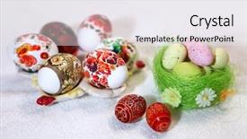  Presentation with colorful fabric - Amazing PPT theme having ecclesiastes - painted colorful easter eggs backdrop and a  colored foreground