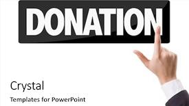  Presentation with donation - Slide deck having ecco community - businessman pressing button background and a white colored foreground