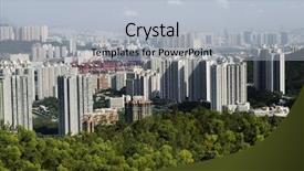  Presentation with apartments - PPT theme having ecco community - here are tall apartments background and a  colored foreground