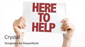  Presentation with white - PPT theme consisting of ecco community - here to help placard isolated background and a sky blue colored foreground