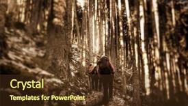  Presentation with rain forest walk way - Cool new presentation theme with ecco park - here are people walk backdrop and a  colored foreground