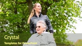  Presentation with nursing - Cool new presentation design with ecco park - young woman is visiting her backdrop and a tawny brown colored foreground