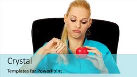  Presentation with nurse - Audience pleasing PPT layouts consisting of ecg af - worried female doctor or nurse backdrop and a  colored foreground