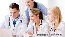  Presentation with medical technology healthcare - Slide deck featuring ecg app - healthcare medical and technology concept background and a  colored foreground