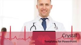  Presentation with ecg - Cool new slides with ecg app - medicine profession teamwork and healthcare backdrop and a  colored foreground