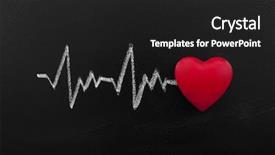  Presentation with heartbeat - Beautiful slide deck featuring ecg signal - heartbeat on blackboard backdrop and a dark gray colored foreground