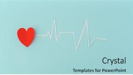  Presentation with heart rhythm - PPT layouts with ecg signal - paper cut of cardiogram background and a light blue colored foreground
