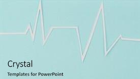  Presentation with heart rhythm - PPT theme consisting of ecg signal - paper cut of cardiogram background and a sky blue colored foreground