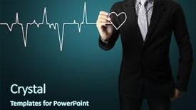  Presentation with ecg - Slides with ecg wave - business man drawing a hand background and a wine colored foreground