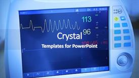  Presentation with cardiac - Slides having ecg wave - cardiac monitor in modern clinic background and a ocean colored foreground