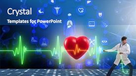  Presentation with heart beat - Amazing presentation theme having ecg wave - cardiologist in telemedicine concept backdrop and a  colored foreground