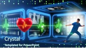  Presentation with heart beat - Cool new theme with ecg wave - cardiologist in telemedicine concept backdrop and a ocean colored foreground