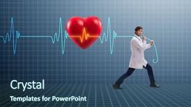  Presentation with cardiologist - Beautiful PPT theme featuring ecg wave - cardiologist in telemedicine concept backdrop and a ocean colored foreground