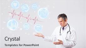  Presentation with heartbeat - Beautiful presentation featuring ecg wave - clinical doctor examinating modern heartbeat backdrop and a white colored foreground