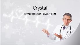  Presentation with heartbeat - Cool new slide set with ecg wave - proffesional doctor examinates heartbeat backdrop and a white colored foreground