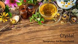 Presentation with tea cup - Amazing presentation having echinacea - cup of herbal tea backdrop and a coral colored foreground