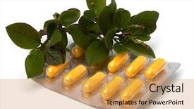  Presentation with herbal medicine - Beautiful PPT theme featuring echinacea antibiotics - herbal medicine isolated on white backdrop and a yellow colored foreground