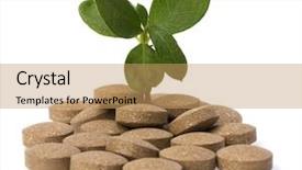  Presentation with echinacea - PPT theme having echinacea antibiotics - herbal pills isolated on white background and a coral colored foreground