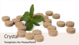  Presentation with echinacea - Colorful presentation theme enhanced with echinacea antibiotics - herbal pills isolated on white backdrop and a lemonade colored foreground