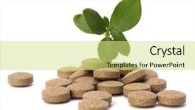 Presentation with herbal - Colorful PPT layouts enhanced with echinacea antibiotics - herbal pills isolated on white backdrop and a yellow colored foreground