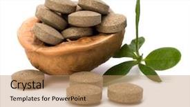  Presentation with echinacea - Colorful presentation enhanced with echinacea antibiotics - herbal pills isolated on white backdrop and a  colored foreground