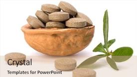  Presentation with echinacea - Beautiful PPT theme featuring echinacea antibiotics - herbal pills isolated on white backdrop and a coral colored foreground