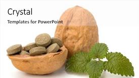  Presentation with herbal medicine - Theme consisting of echinacea antibiotics - herbal pills isolated on white background and a white colored foreground