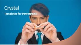  Presentation with blue business - Audience pleasing slide set consisting of ecigarette - business holding a broken cigarette backdrop and a ocean colored foreground