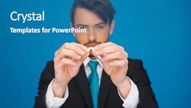  Presentation with cigarette - Amazing presentation theme having ecigarette - business holding a broken cigarette backdrop and a teal colored foreground