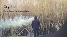  Presentation with addiction - Colorful slides enhanced with ecigarette - man with smoke on his backdrop and a mint green colored foreground