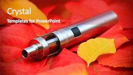 Presentation with electronic - Audience pleasing presentation theme consisting of ecigarette - metalic electronic cigarette backdrop and a crimson colored foreground