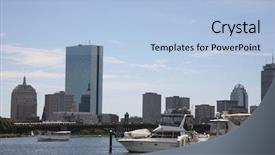  Presentation with river waste - Presentation theme consisting of eclectic - boston from the charles river background and a  colored foreground