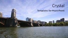  Presentation with boston - Beautiful presentation theme featuring eclectic - boston skyline from the charles backdrop and a light blue colored foreground