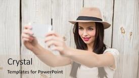  Presentation with bleached - Cool new presentation with eclectic - pretty brunette taking a selfie backdrop and a  colored foreground