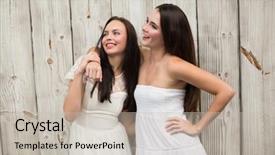  Presentation with bleached - Theme with eclectic - pretty friends smiling in white background and a  colored foreground