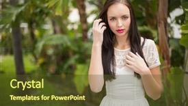  Presentation with hippie - Theme enhanced with eclectic - pretty hippie looking at camera background and a  colored foreground