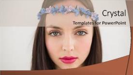  Presentation with hippie - Presentation theme having eclectic - pretty hippie looking at camera background and a soft green colored foreground