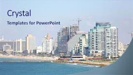  Presentation with view of al aqsa mosque - Presentation theme enhanced with eclectic - view of tel aviv background and a  colored foreground