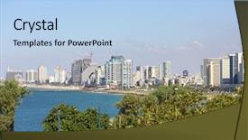  Presentation with view of al aqsa mosque - Presentation theme consisting of eclectic - view of tel aviv background and a  colored foreground