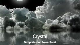  Presentation with eclipse - Cool new theme with eclipse - moon in black stormy clouds backdrop and a dark gray colored foreground