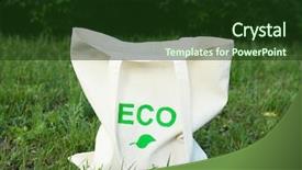  Presentation with eco bag - Cool new slide deck with eco bag on green grass backdrop and a tawny brown colored foreground