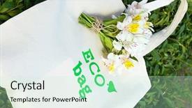  Presentation with eco bag - Colorful presentation theme enhanced with eco bag on green grass backdrop and a soft green colored foreground