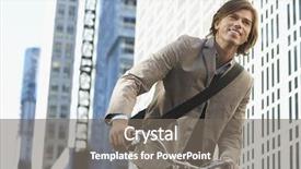  Presentation with bicycle - Colorful presentation design enhanced with eco bike - happy young businessman riding bicycle backdrop and a gray colored foreground